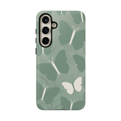 Minimalist Mint Green Butterfly Pattern Phone Case - Green Phone Case - Samsung Galaxy S24 Plus / Glossy