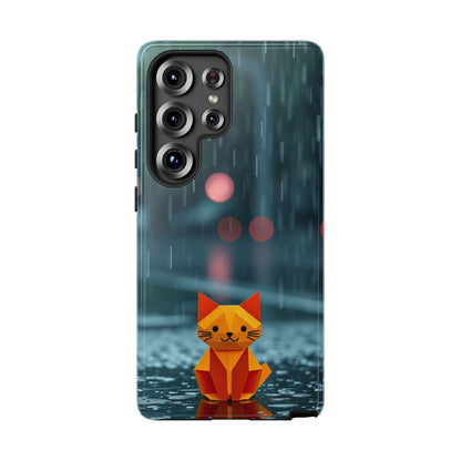 Samsung Galaxy S25 Ultra / Glossy Phone Case - Origami ’Soggy Cat’ Design Phone Case