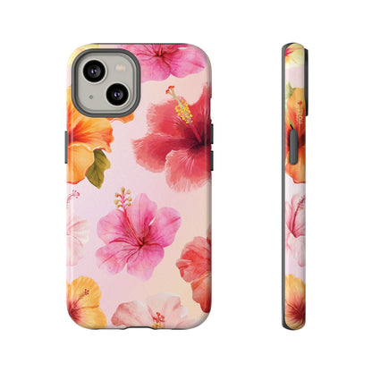 iPhone 14 / Glossy Phone Case - ’Pink Hibiscus Pattern #2’ Phone Case