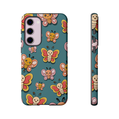 Blue Butterfly Sticker Design Phone Case - Blue Phone Case - Samsung Galaxy S23 Plus / Glossy