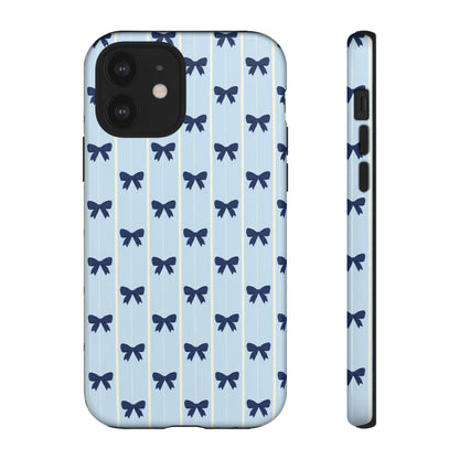 Retro Navy Blue Bow Pattern Phone Case