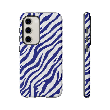 Stylish Electric Blue Zebra Print Phone Case