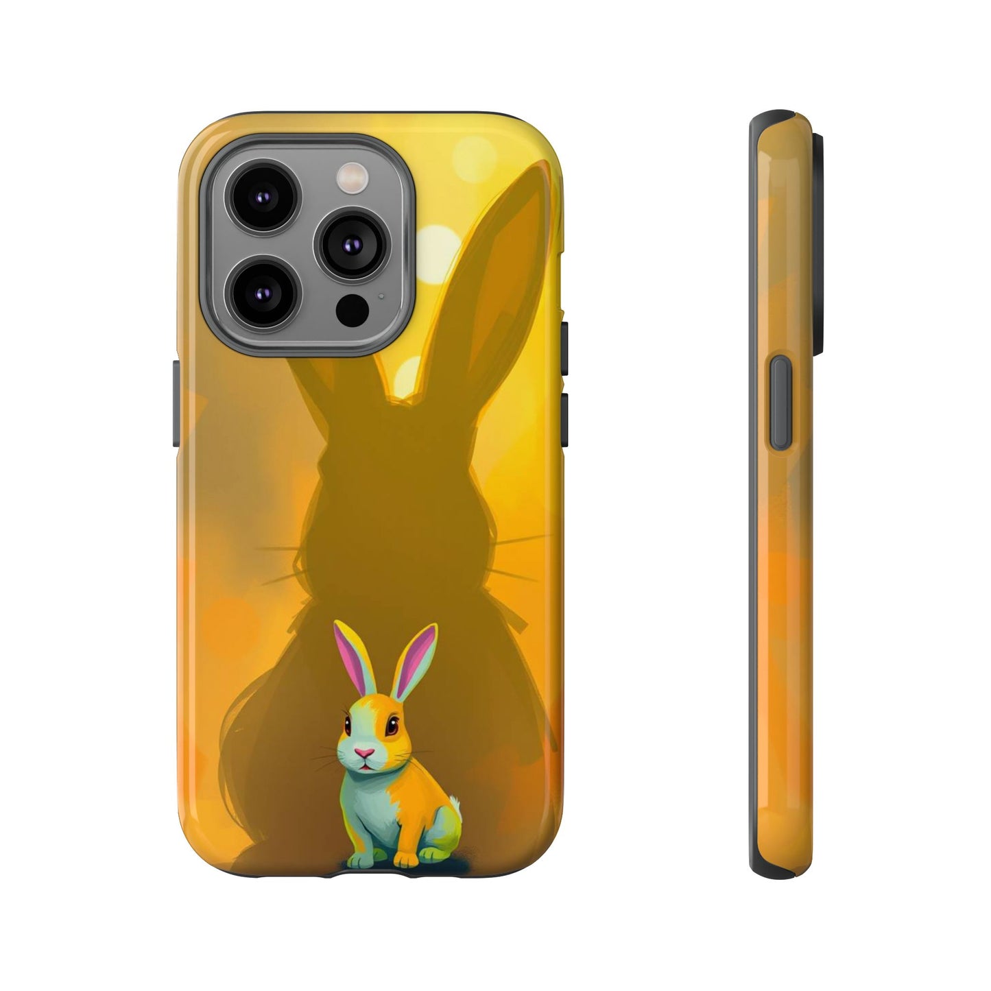 iPhone 14 Pro / Glossy Phone Case - Shadow Rabbit Design Phone Case