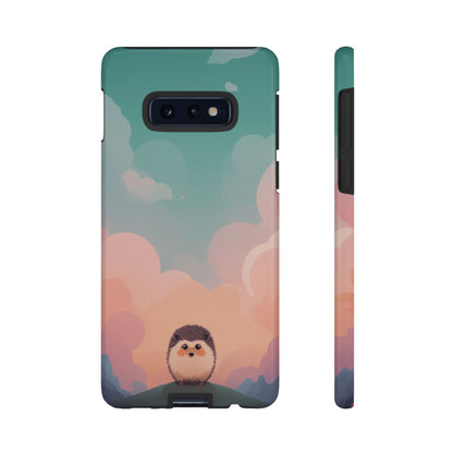 Samsung Galaxy S10E / Glossy Phone Case - Cute Hedgehog & Cloud Design Phone Case