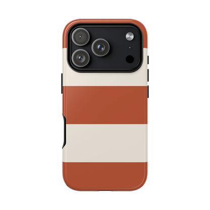 Terracotta Horizontal Stripe Pattern Phone Case - Orange Phone Case - iPhone 18 Pro / Glossy