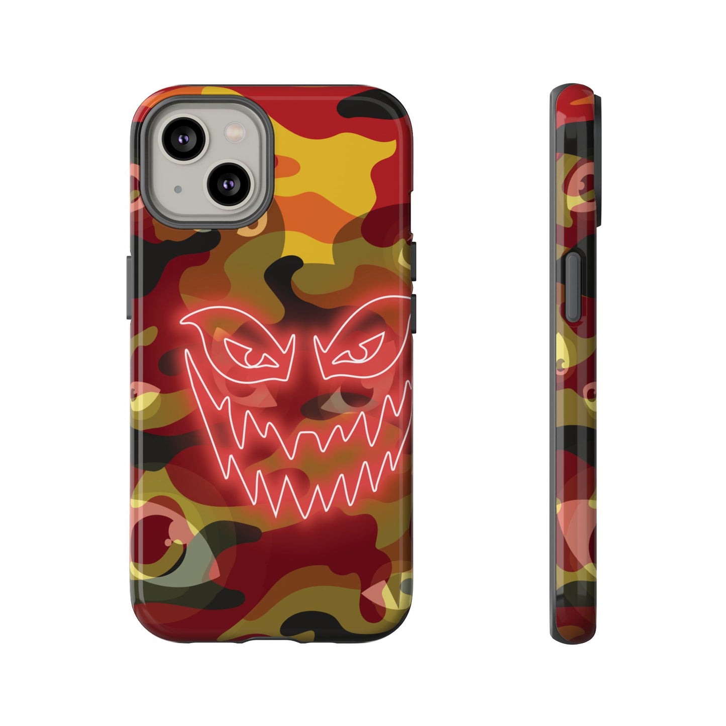 Inferno Neon Face Camo Phone Case - Red Phone Case - iPhone 14 / Glossy