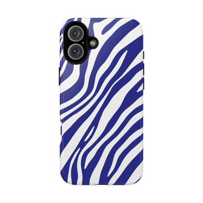 Modern Electric Blue Zebra Print Phone Case