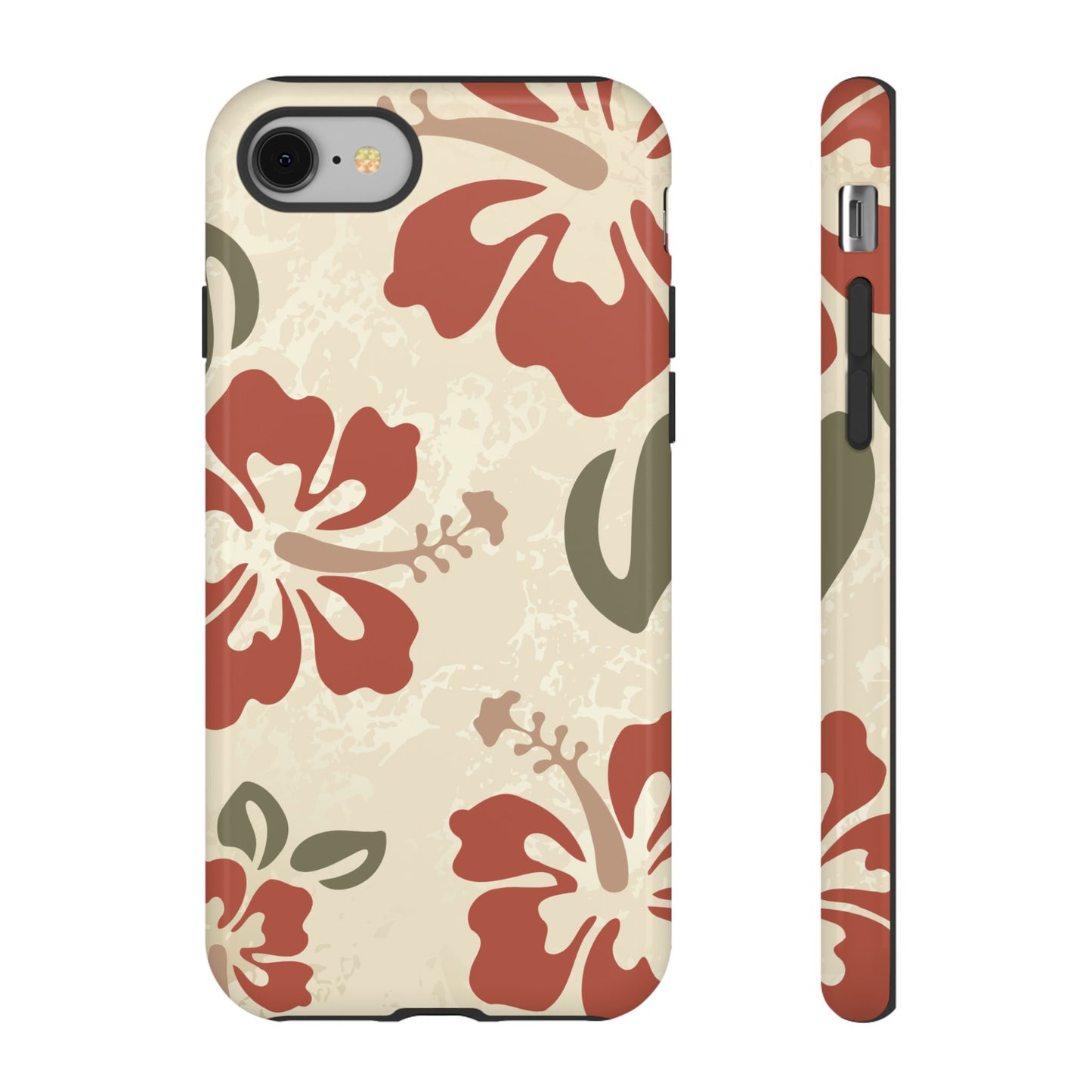 iPhone 8 / Glossy Phone Case - ’Boho Chic Hibiscus Pattern #1’ Phone Case