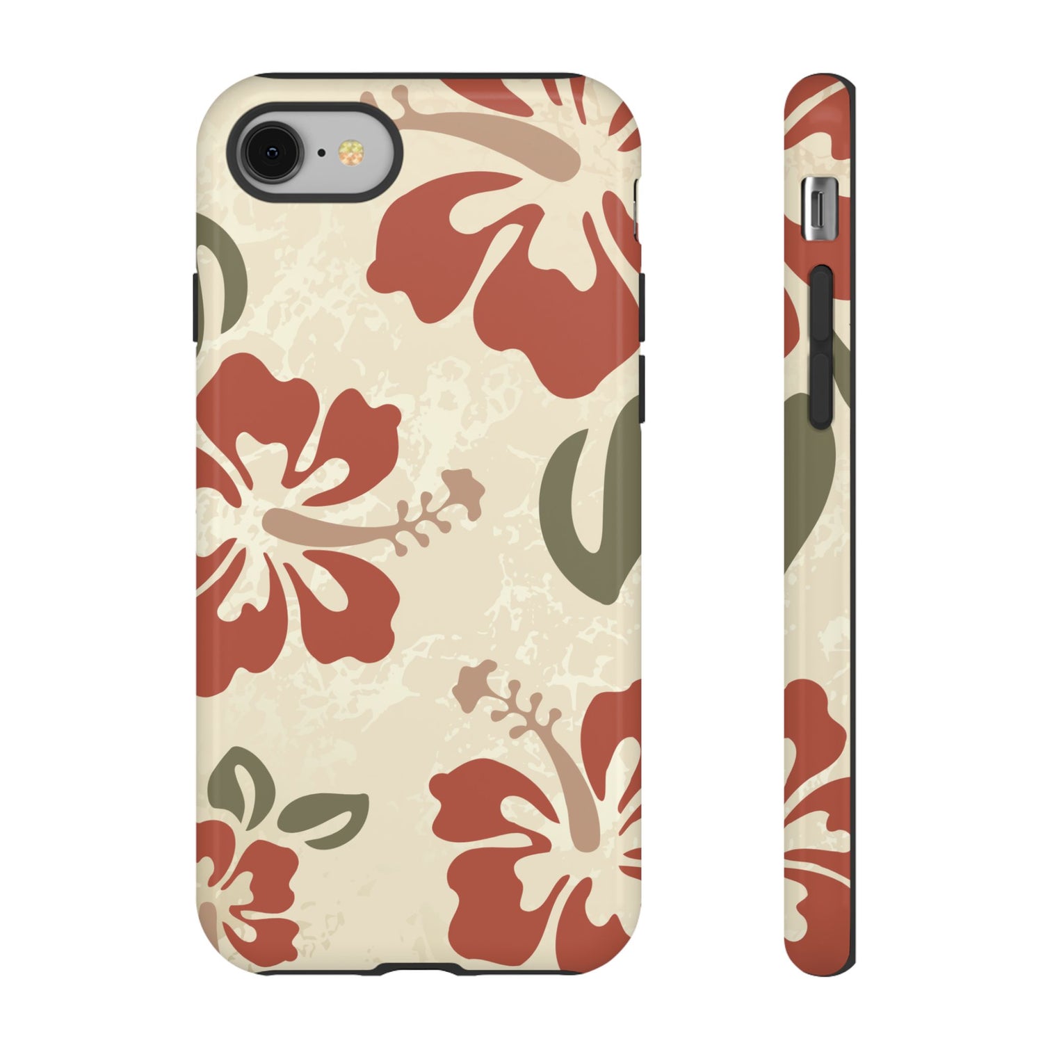 iPhone 8 / Glossy Phone Case - ’Boho Chic Hibiscus Pattern #1’ Phone Case