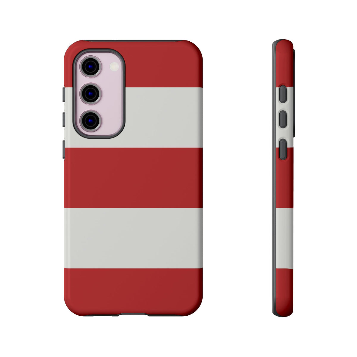 Red & White Horizontal Stripe Pattern Phone Case - Red Phone Case - Samsung Galaxy S23 Plus / Glossy