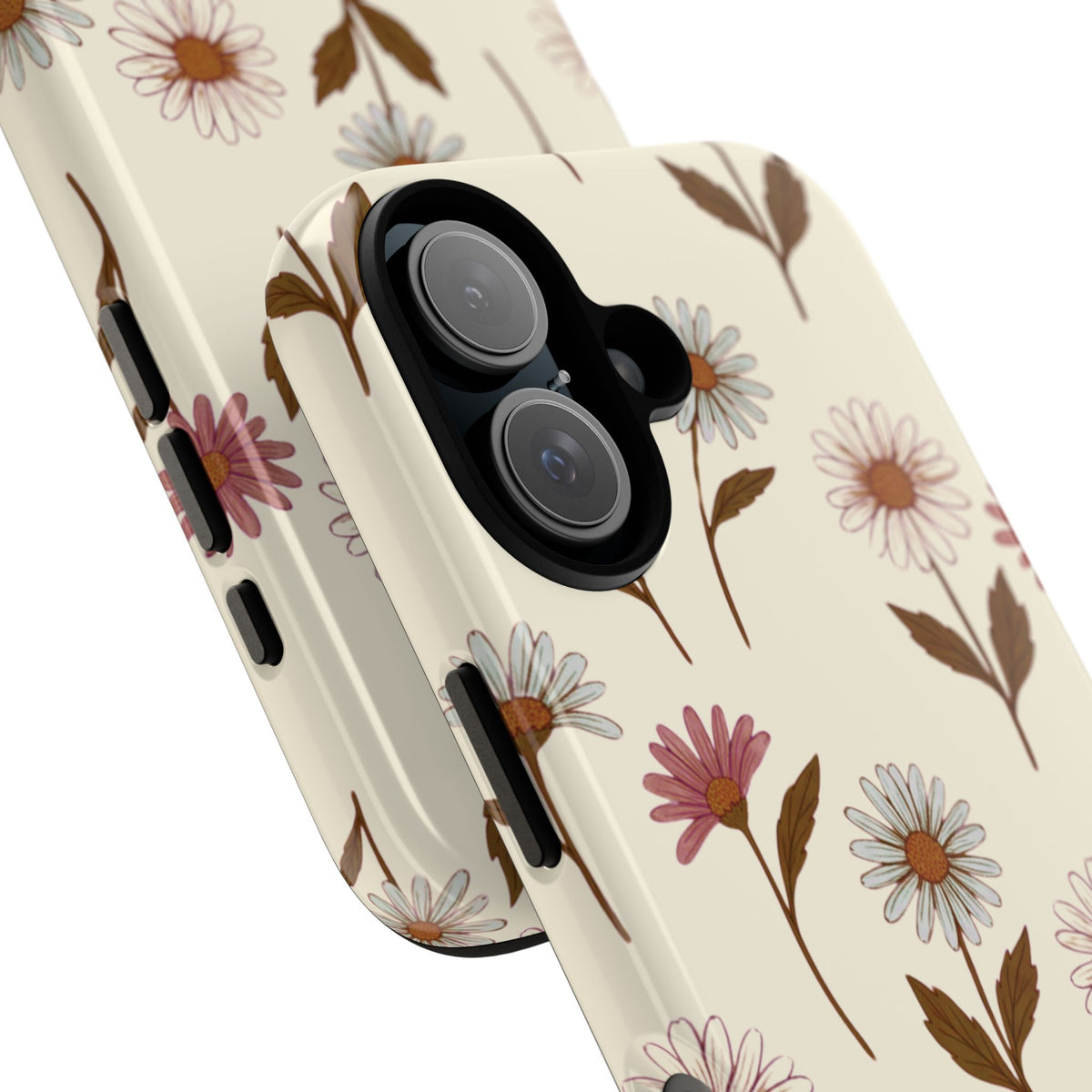 Pretty Cream & Rose Daisy Pattern Phone Case