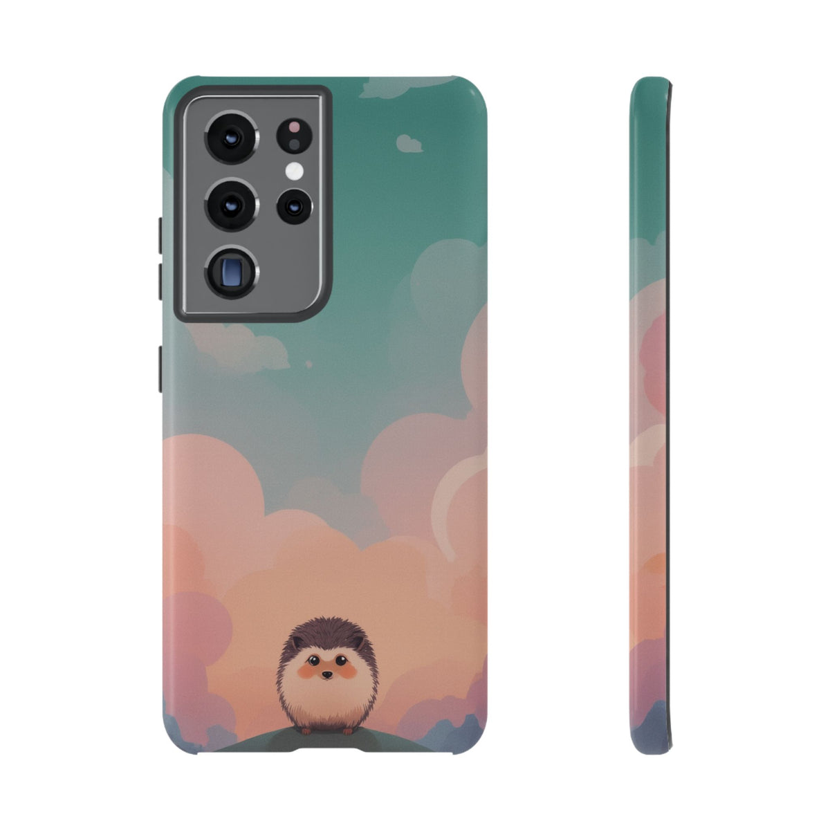 Cute Hedgehog & Cloud Design Phone Case - Multicolor Phone Case - Samsung Galaxy S21 Ultra / Glossy