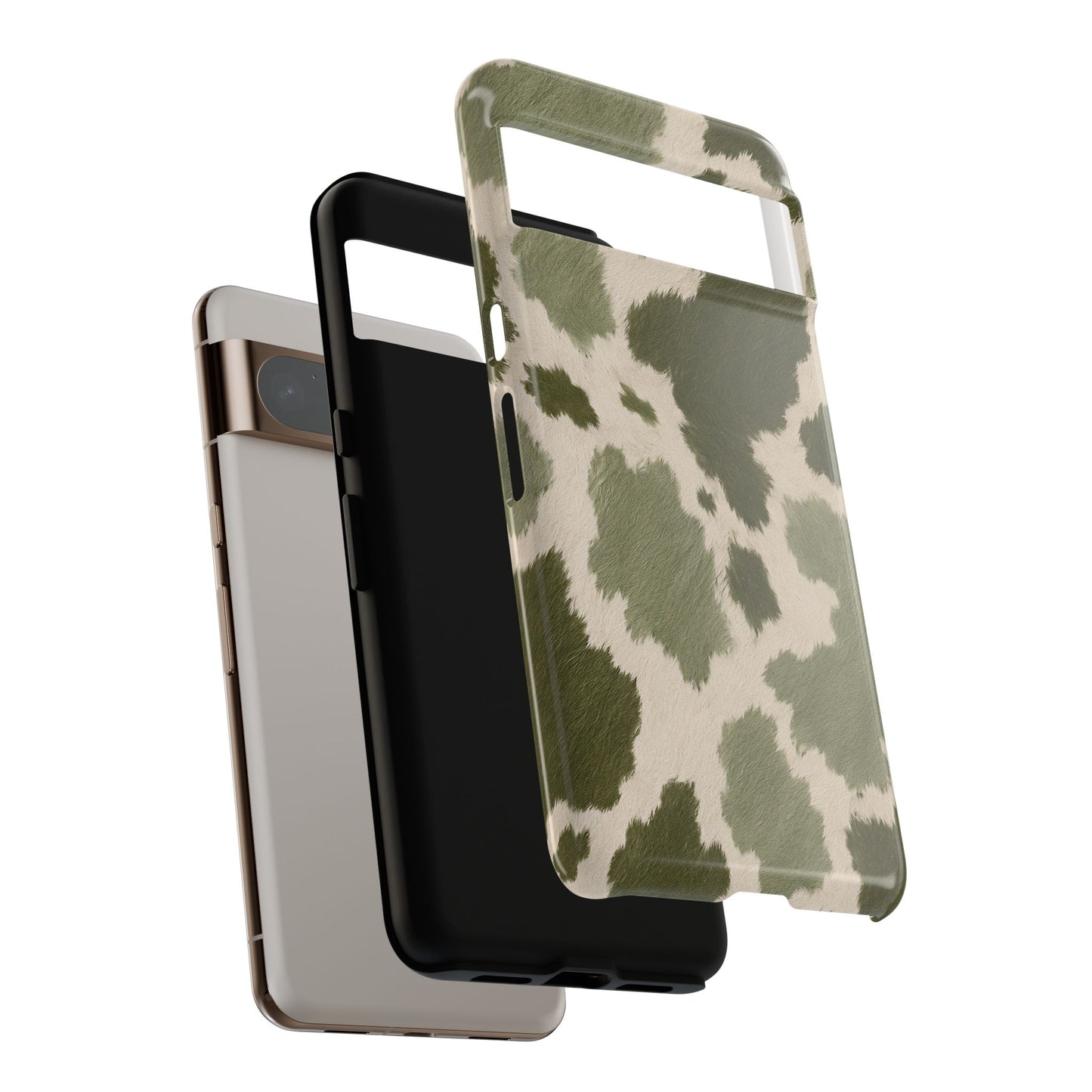 Stylish Olive Green Cow Print Phone Case