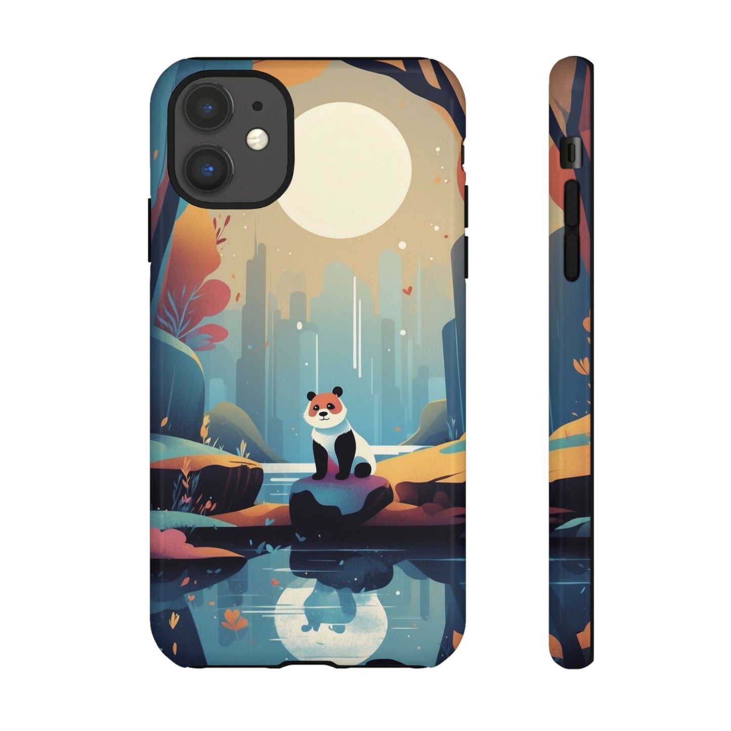 iPhone 11 / Glossy Phone Case - Stylised Panda Design Phone Case