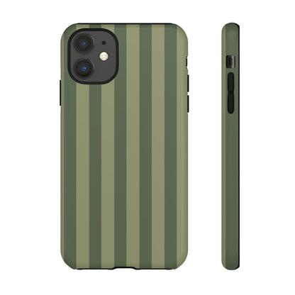 iPhone 11 / Glossy Phone Case - ’Green Stripe Pattern’ Phone Case