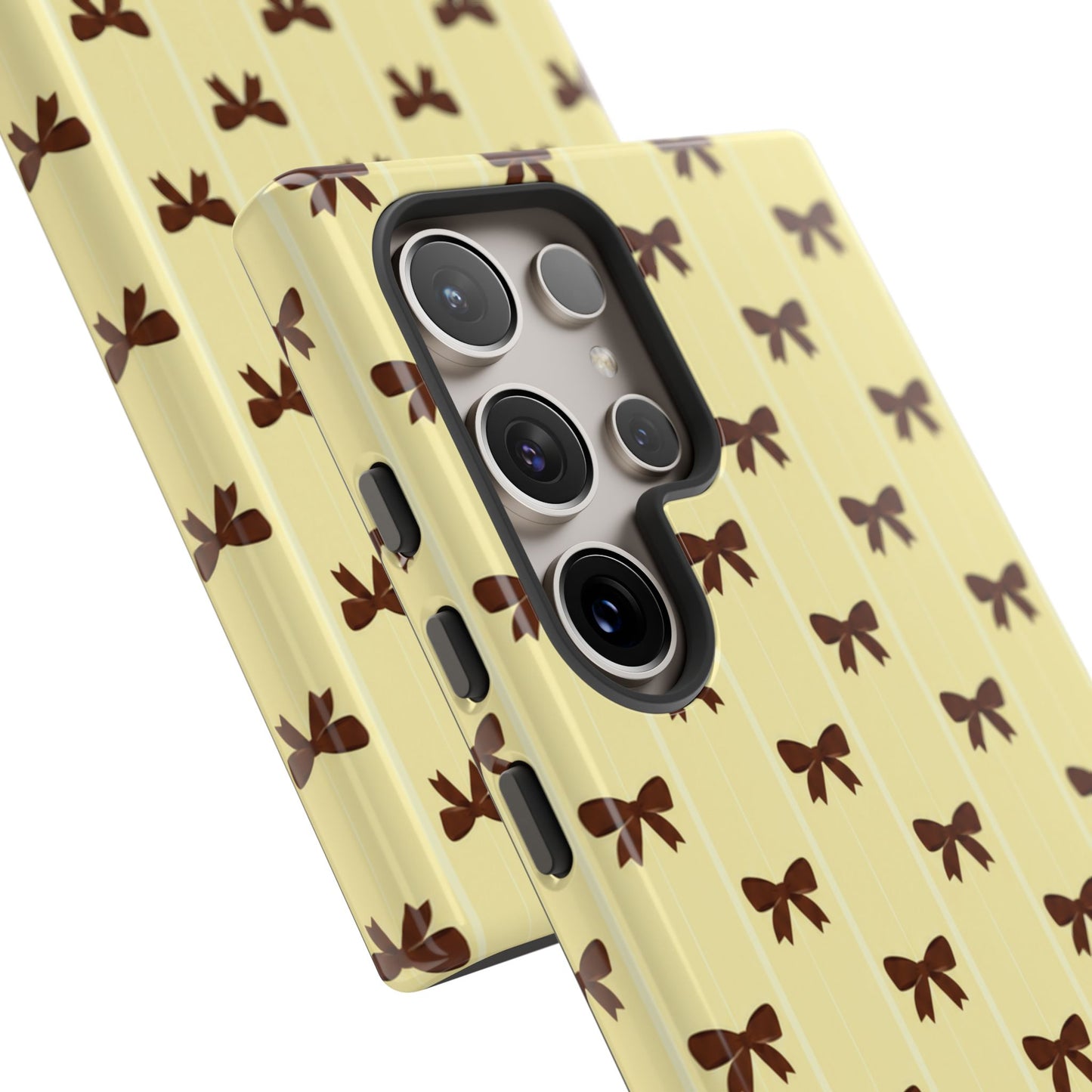 Retro Chocolate Brown Bow Pattern Phone Case