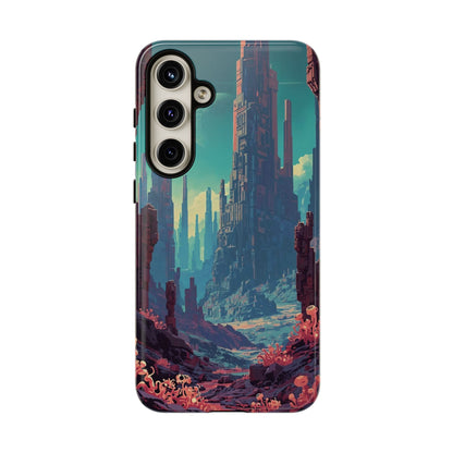 Alien Monolith Valley Sci-fi Phone Case - Pink Phone Case - Samsung Galaxy S24 Plus / Glossy