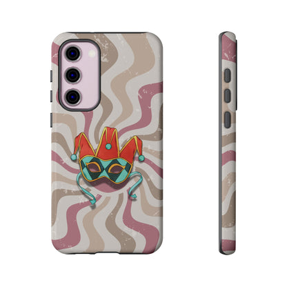 Venetian Jester Mask – Pink Retro Soft Revival Phone Case - Pink Phone Case - Samsung Galaxy S23 Plus / Glossy