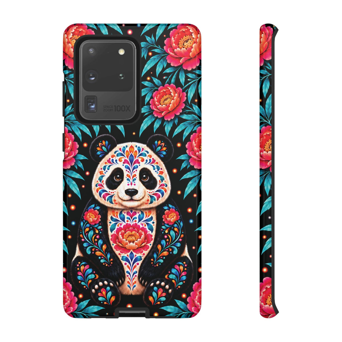 Cute Pink and Turquoise Calavera Panda Phone Case - Multicolor Phone Case - Samsung Galaxy S20 Ultra / Glossy