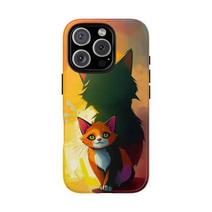 iPhone 16 Pro / Glossy Phone Case - Acrylic Style Shadow Cat Design Phone Case