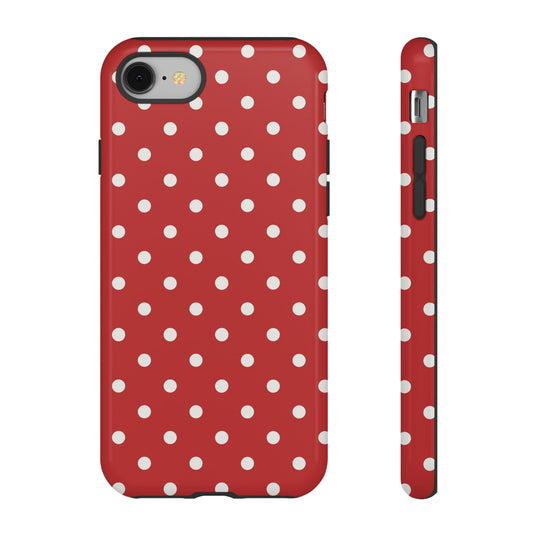 Red with White Dot Pattern Phone Case