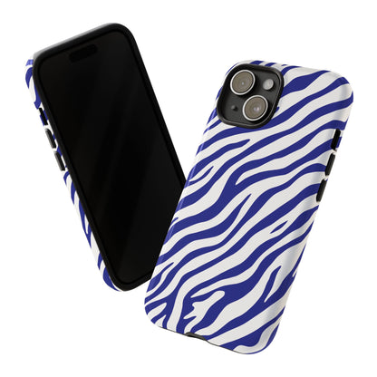 Stylish Electric Blue Zebra Print Phone Case