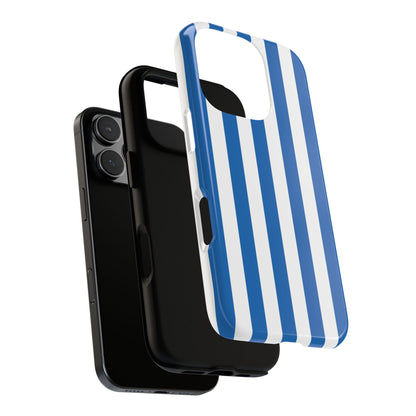 Simple Light Blue & White Stripe Pattern Phone Case - White Phone Case