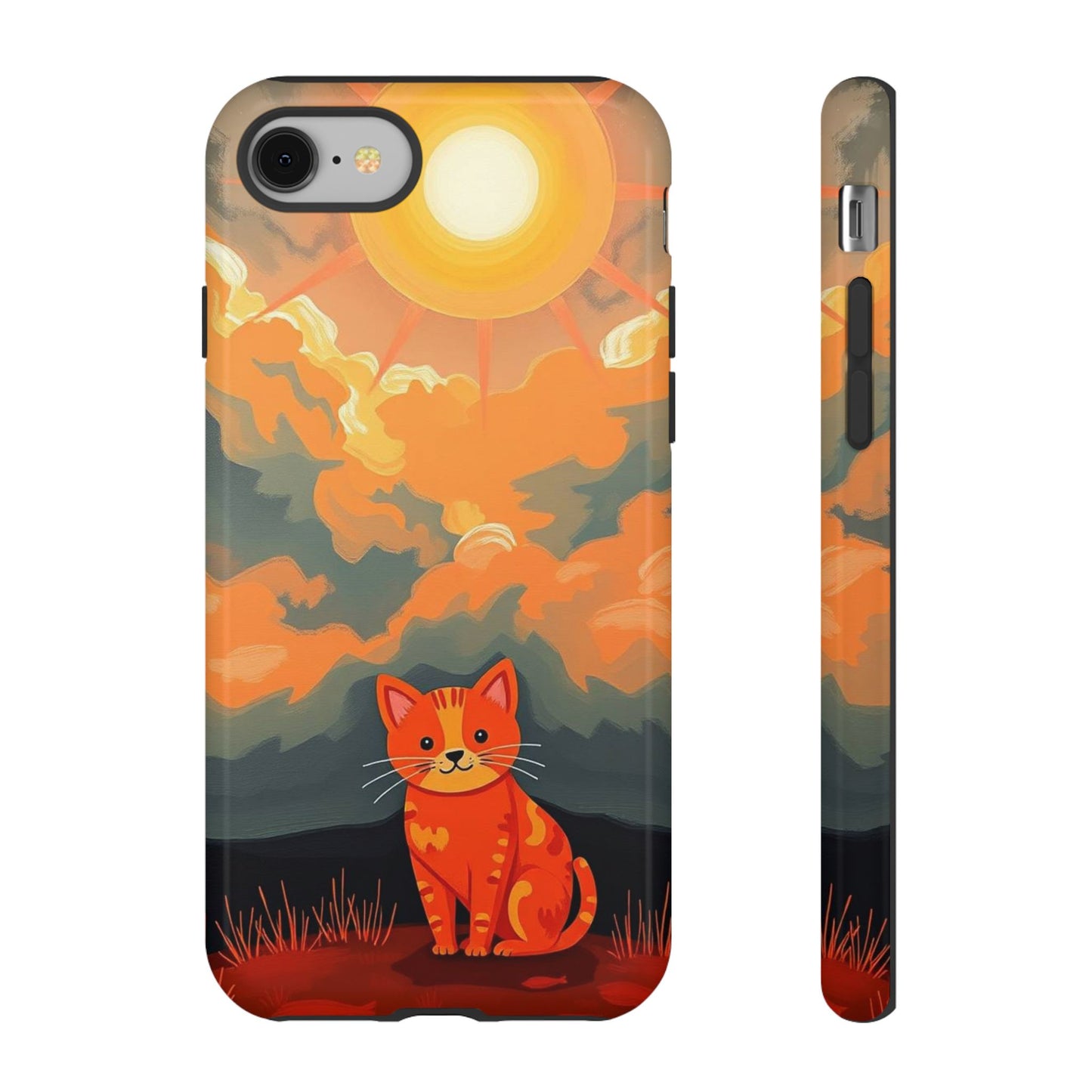 iPhone 8 / Glossy Phone Case - Acrylic Painting Style Cat Design Phone Case