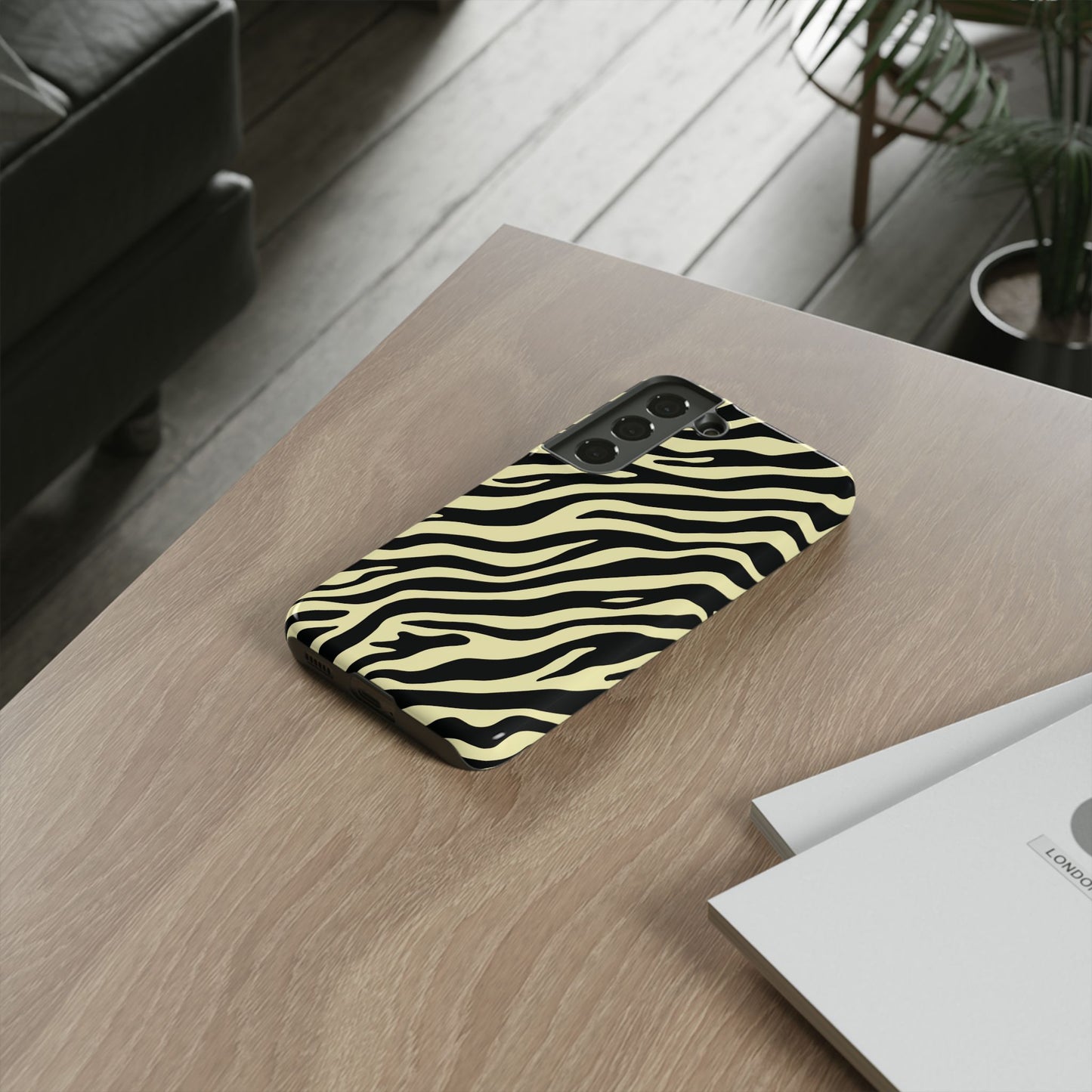 Stylish Neutral Zebra Print Phone Case