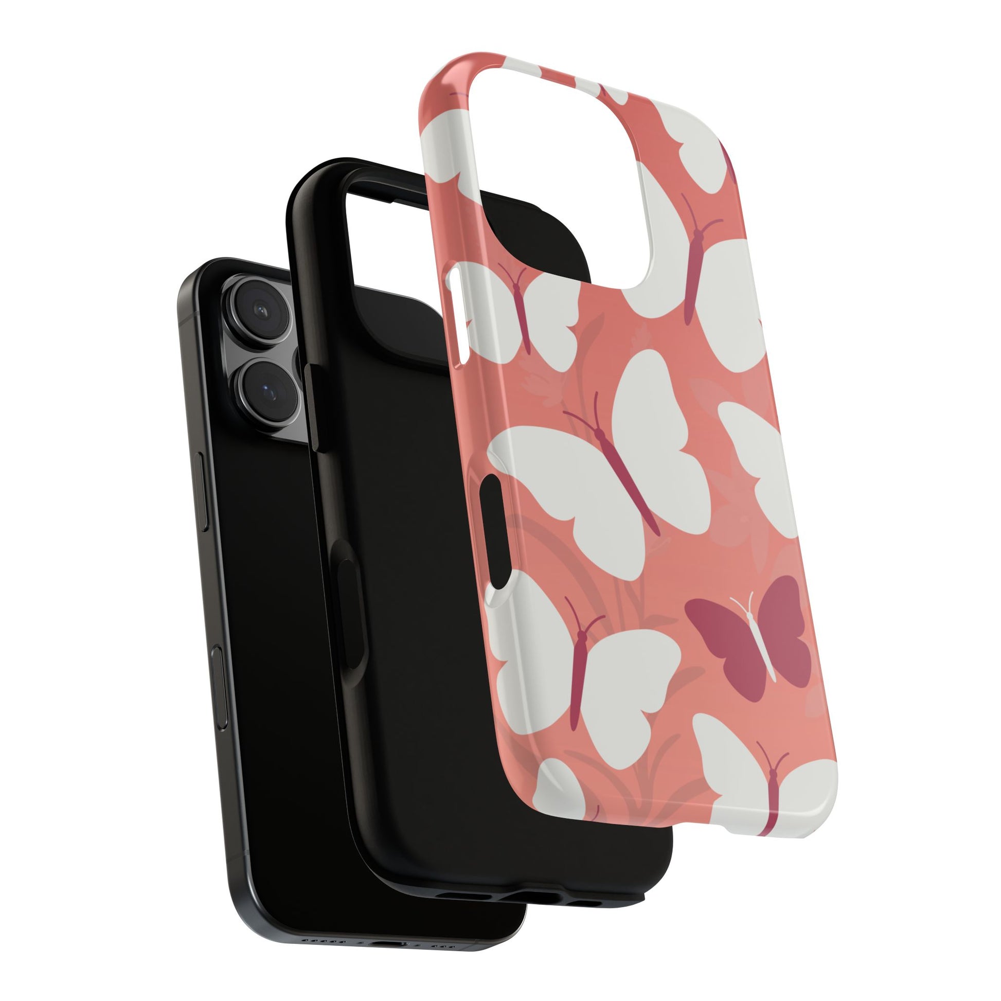 Phone Case - Minimalist Pink Butterfly Pattern Phone Case