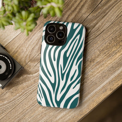 Graphic Teal Tiger Print Phone Case