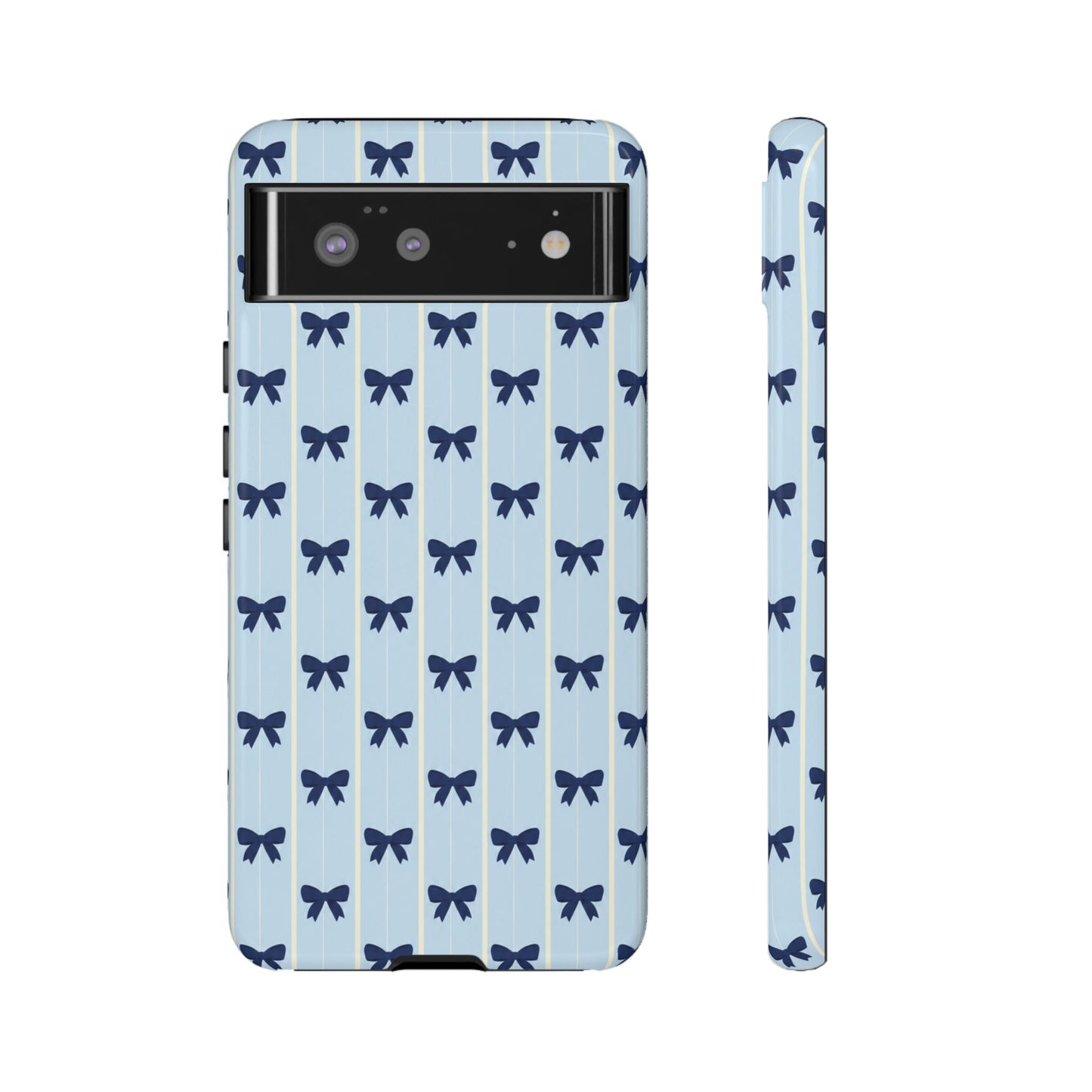 Retro Navy Blue Bow Pattern Phone Case