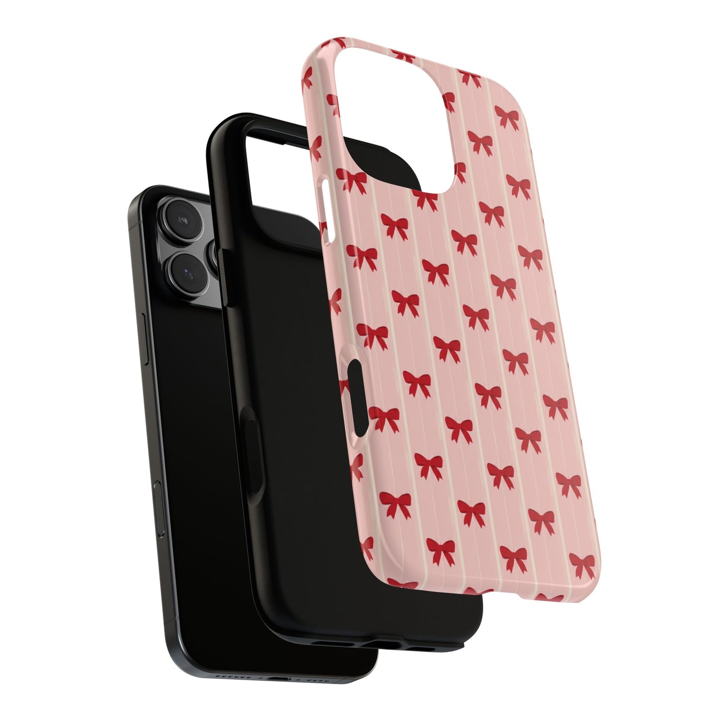 Retro Cherry Red Bow Pattern Phone Case