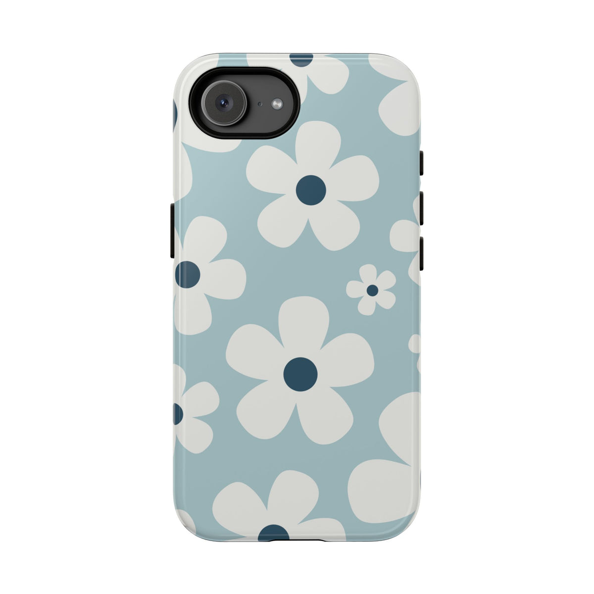 Cute Light Blue Daisy Pattern Phone Case - Blue Phone Case - iPhone 17e / Glossy