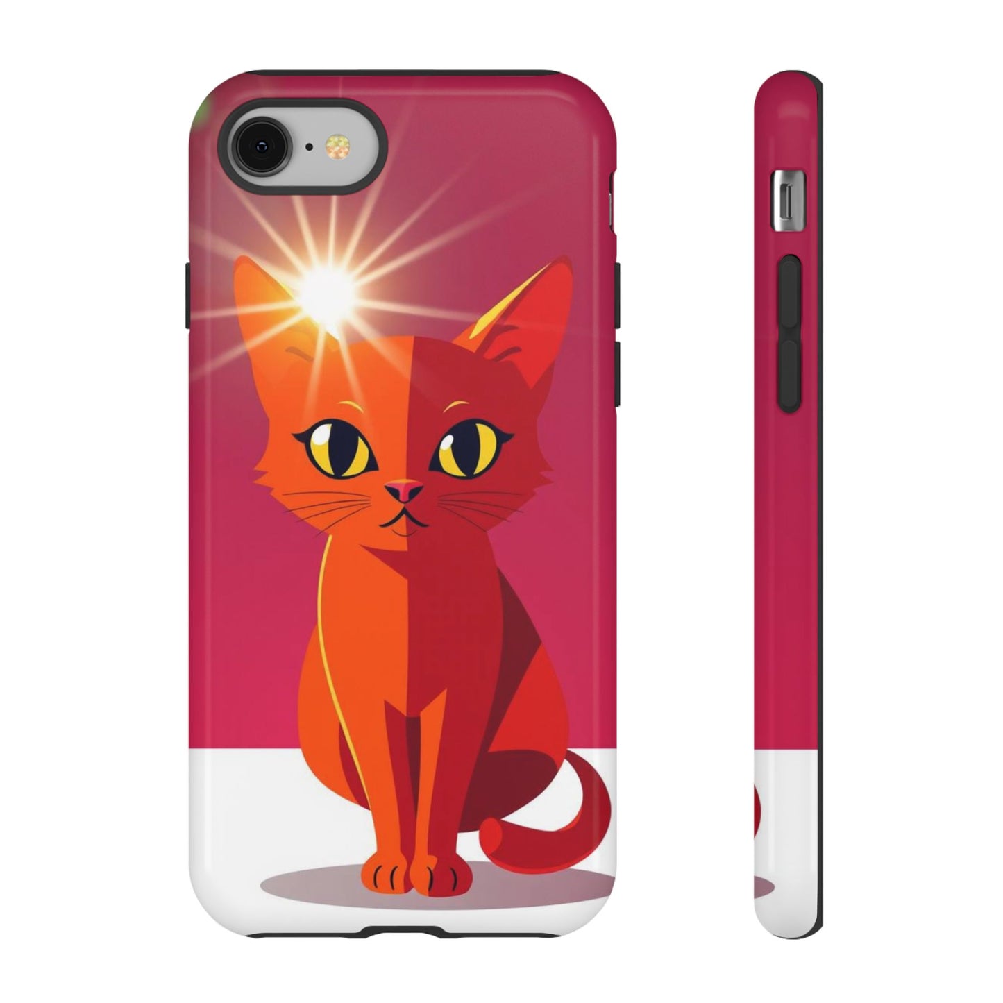 iPhone 8 / Glossy Phone Case - Flashing Cat Design Phone Case