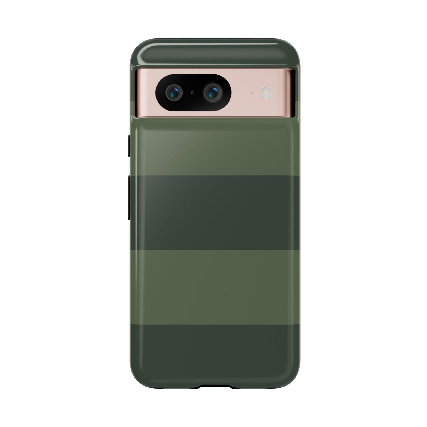 Google Pixel 8 / Glossy Phone Case - Green Horizontal Stripe Pattern Phone Case