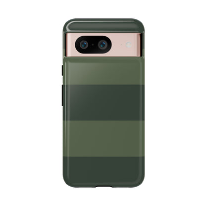 Google Pixel 8 / Glossy Phone Case - Green Horizontal Stripe Pattern Phone Case