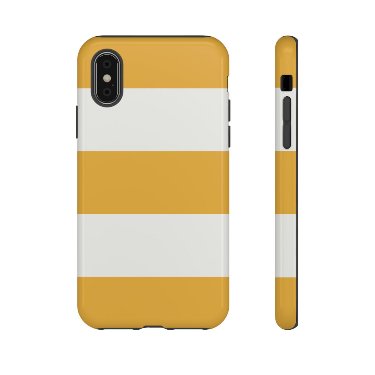 Yellow & White Horizontal Stripe Pattern Phone Case - Yellow Phone Case - iPhone X / Glossy