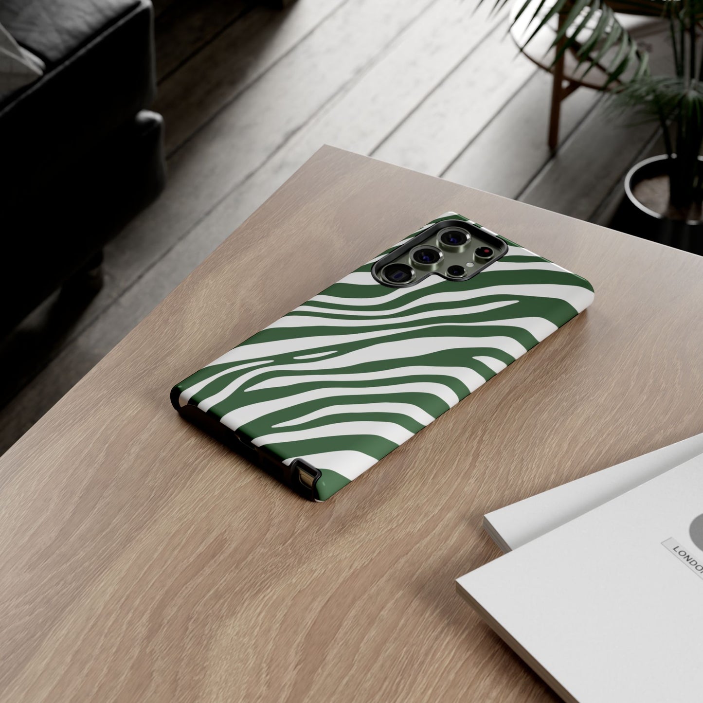 Modern Sage Zebra Print Phone Case