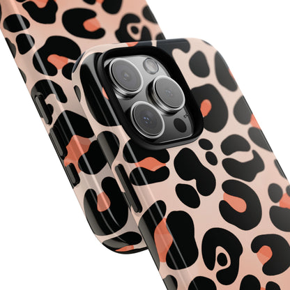 Elegant Peach Leopard Print Phone Case - Green Phone Case