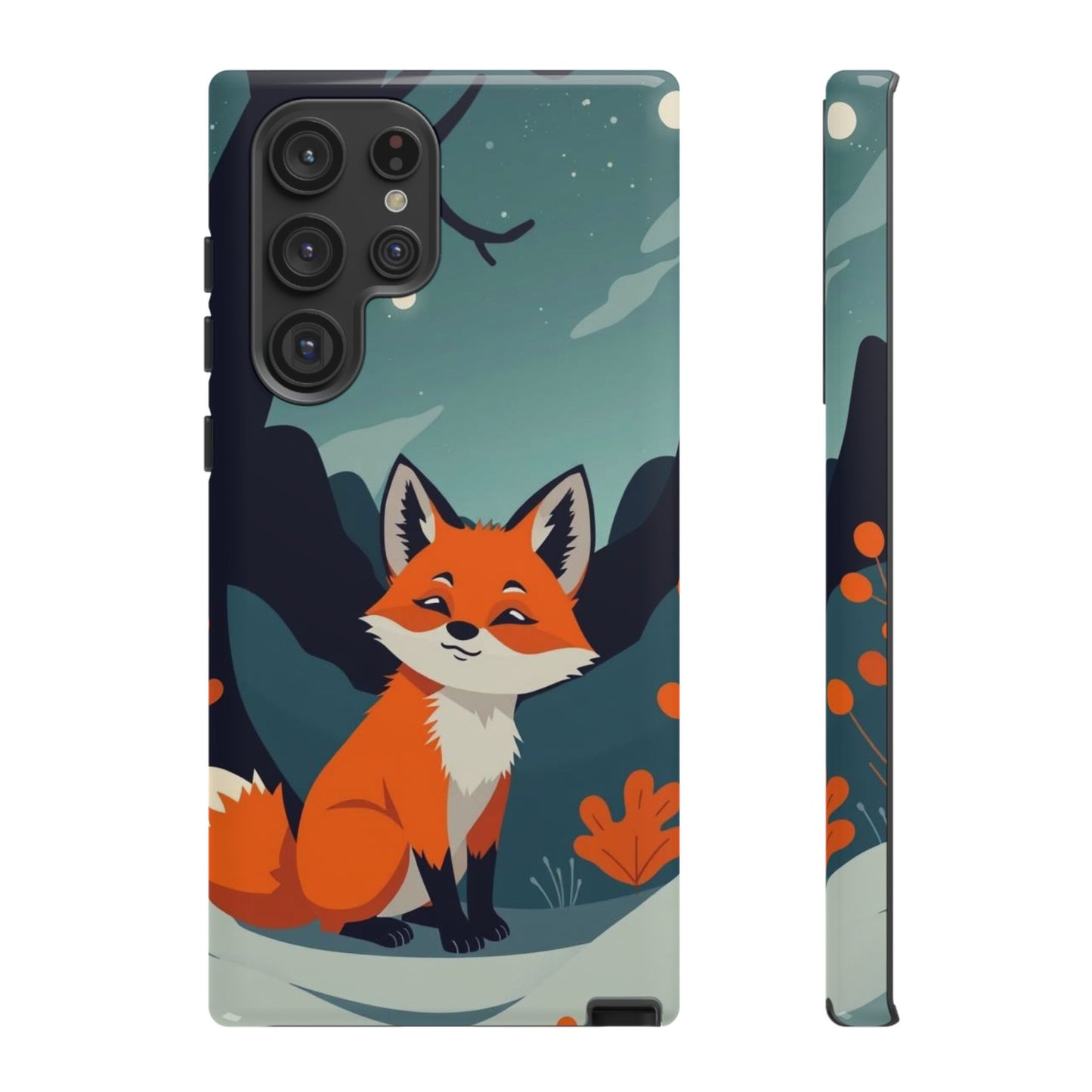 Samsung Galaxy S22 Ultra / Glossy Phone Case - Cute Fox Design Phone Case