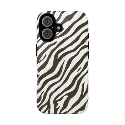 Stylish Mocha Zebra Print Phone Case