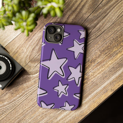 Violet Purple Doodle Star Phone Case
