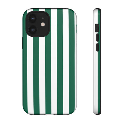 Simple Green & White Stripe Pattern Phone Case - Green Phone Case - iPhone 12 / Glossy