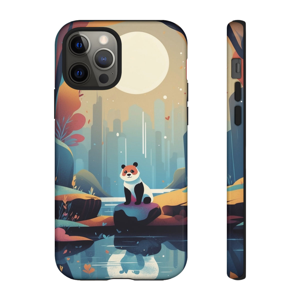 Stylised Panda Design Phone Case - Multicolor Phone Case - iPhone 12 Pro / Glossy