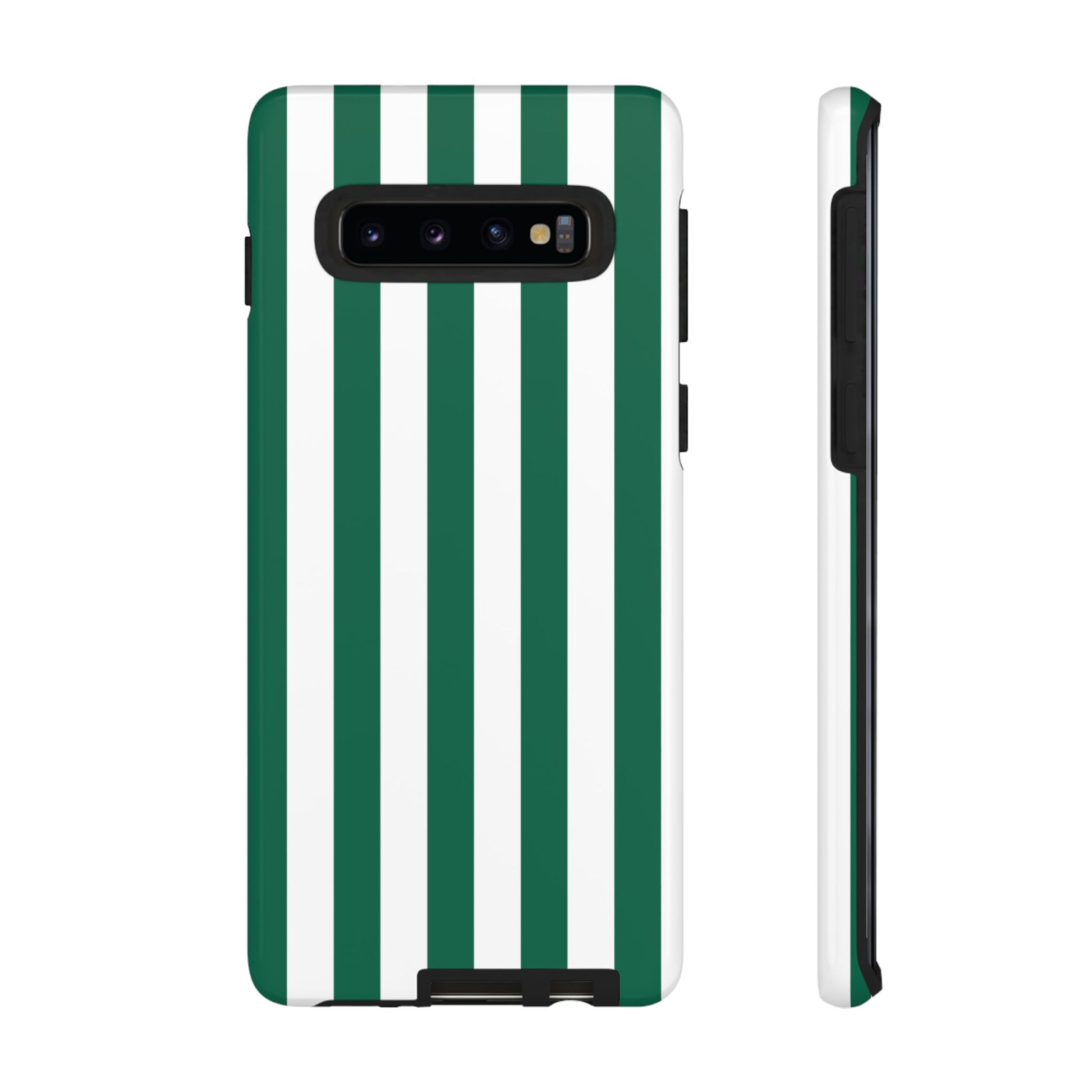 Simple Green & White Stripe Pattern Phone Case - Green Phone Case