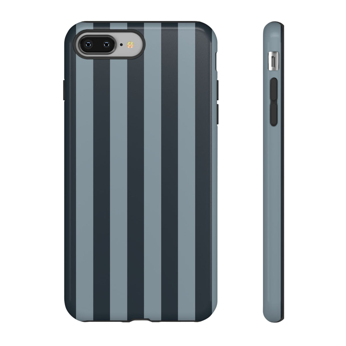 Dark Blue Stripe Pattern Phone Case - Blue Phone Case - iPhone 8 Plus / Glossy