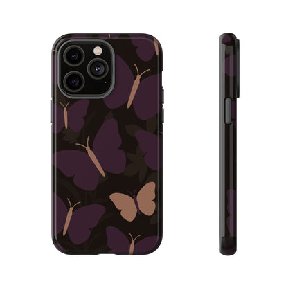 Minimalist Purple Butterfly Pattern Phone Case - Purple Phone Case - iPhone 14 Pro Max / Glossy