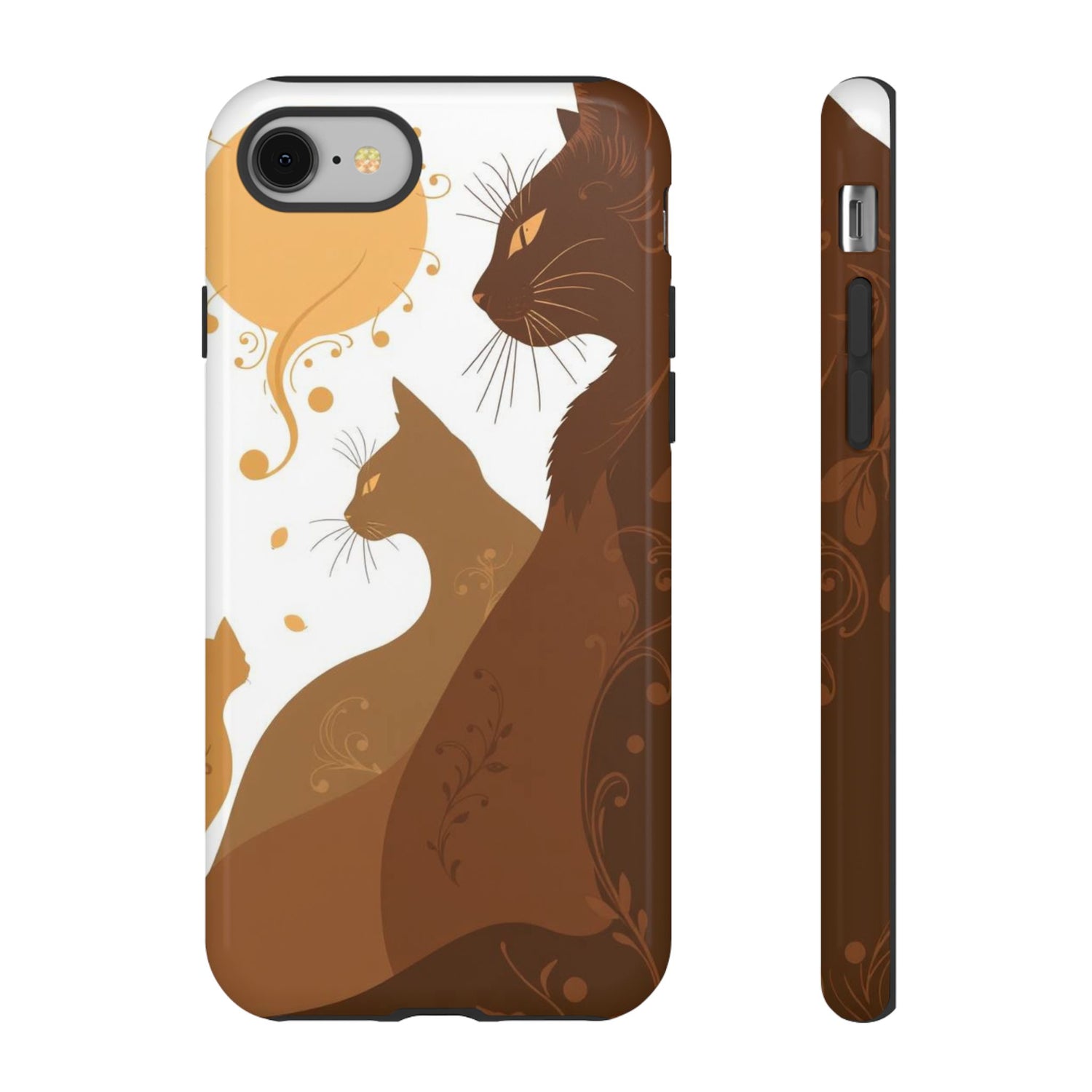 iPhone 8 / Glossy Phone Case - Abstract Cat Pattern Design Phone Case