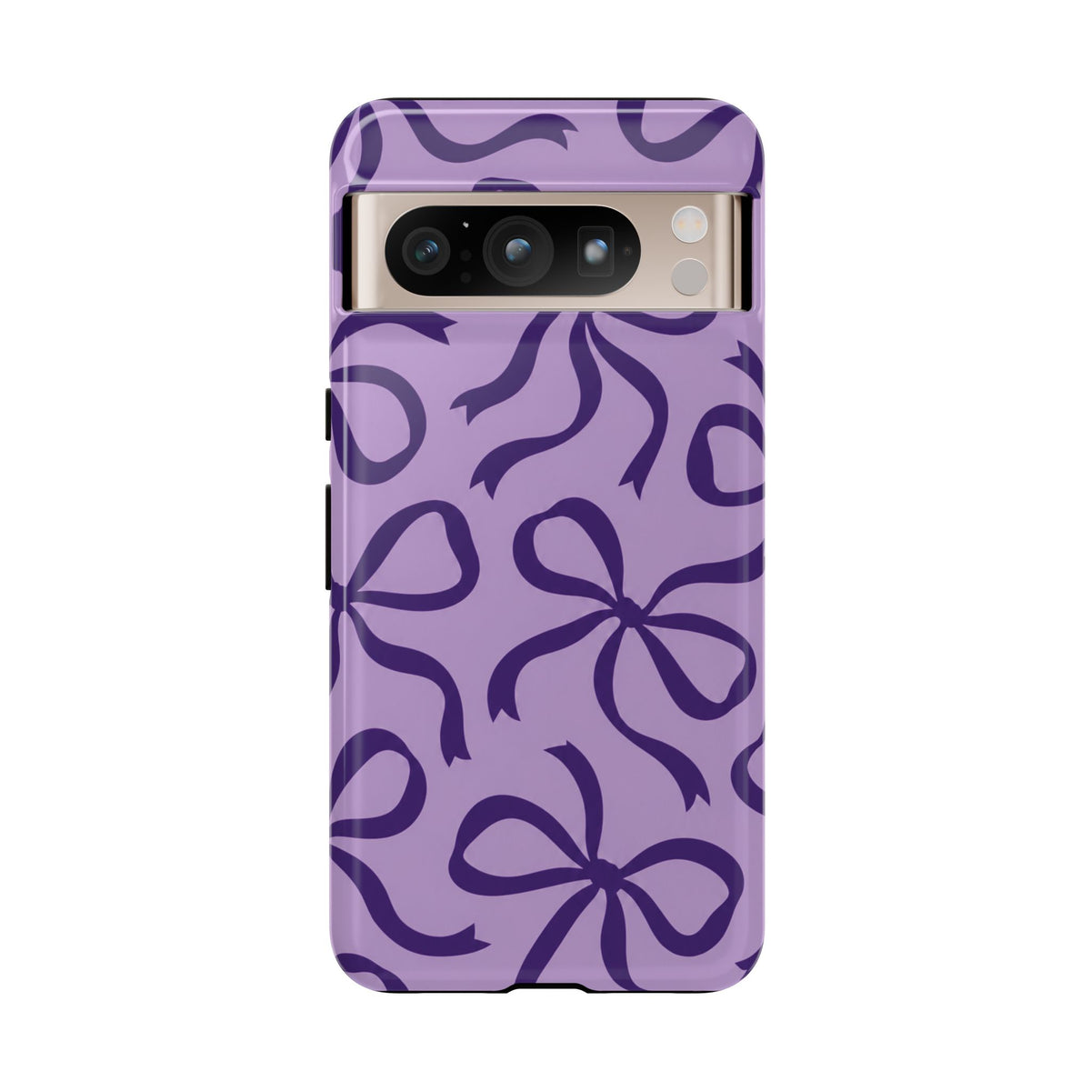 Bold Lilac and Deep Purple Bow Pattern Phone Case